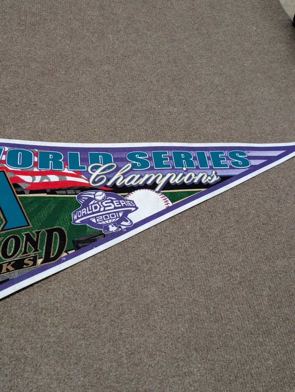 Vintage 2001 World Series Arizona Diamondbacks MLB Baseball Pennant